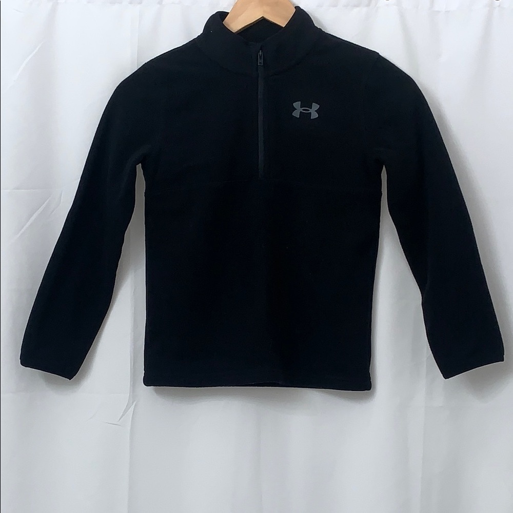 Under Armour Kids Black Quarter Zip Fleece Pullover Sweater Size‎ 7 Activewear